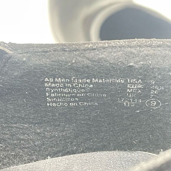 American Eagle Womens Ankle Boots 2.5" Block Heels Zipper Buckle Suede Black 9M - Picture 3 of 10